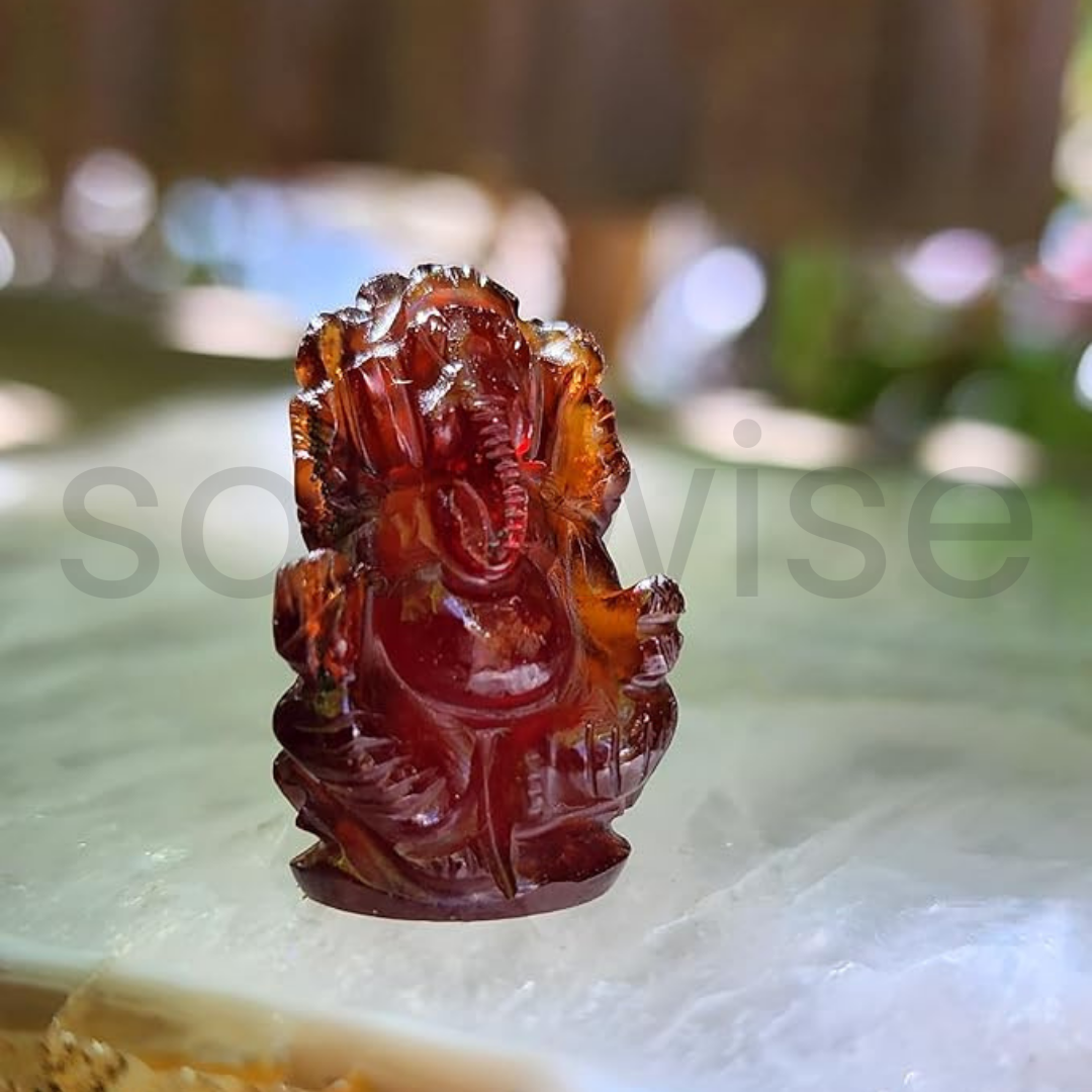Soulwise Gomedh Ganesha, Hessonite Garnet Ganesha 47ct.