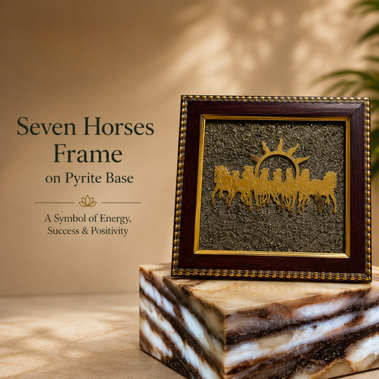 Seven Horses Frame | 7 Running Horses Wall Décor for Home, Office & Business | Vastu-Inspired Décor