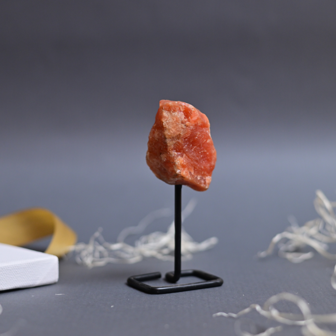 Orange Calcite on Stand 3"