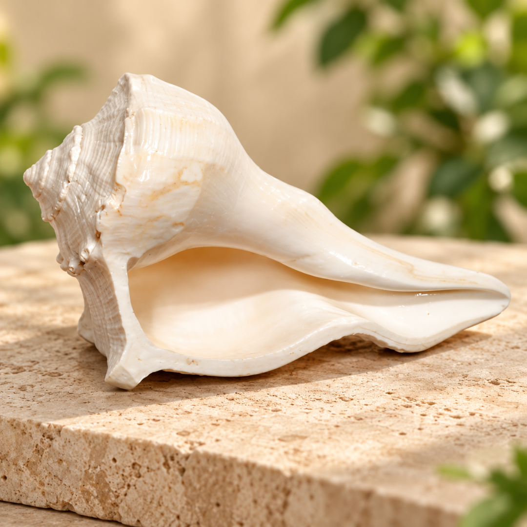 Shankh 5 Inch – Traditional Conch Shell for Home Mandir, Puja Display, Devotional Décor & Religious Gifting