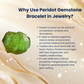 Enchanting Krystals Natural Peridot Gemstone Bracelet for Relationship Healing and Emotional Balance, 8mm, Unisex