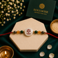 Money Magnet Libra Rakhi – Green Jade, Citrine, Pyrite & Mother of Pearl Zodiac Rakhi for Prosperity, Balance & Positive Energy