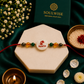 Money Magnet Aquarius Rakhi – Green Jade, Citrine, Pyrite & Mother of Pearl Zodiac Rakhi for Prosperity, Wisdom & Positive Energy