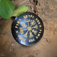 Vegvisir Wayfinder Black Agate , Decorative Runic Compass for Protection & Guidance