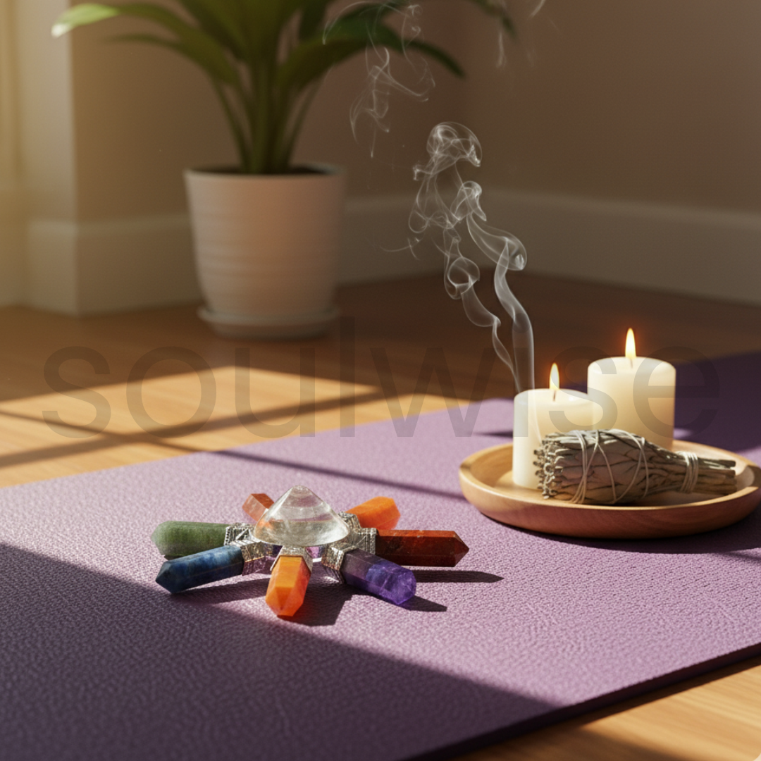 Seven Chakra Energy Generator – Natural Healing Crystal Pyramid for Chakra Balancing, Reiki, Meditation, and Positive Energy