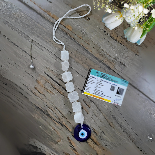 Evil Eye Selenite Natural Stones Door/Car Hanging