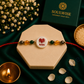 Money Magnet Aries Rakhi – Green Jade, Citrine, Pyrite & Mother of Pearl Zodiac Rakhi for Prosperity, Courage & Positive Energy