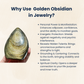 Soulwise Golden Obsidian Uneven Pendant – Natural Protection & Empowerment Crystal Necklace for Men & Women – Handcrafted Volcanic Stone for Manifestation & Grounding.(Uneven)