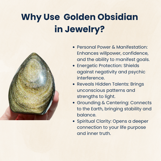 Golden Obsidian Uneven Pendant – Natural Volcanic Crystal Necklace for Protection, Manifestation & Grounding (Handcrafted, Unisex)