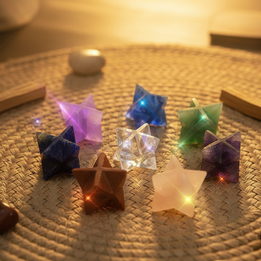 7 Chakra Merkaba Crystal | Sacred Geometry Healing Stone | Natural Gemstone Spiritual Energy, Meditation & Chakra Alignment | Reiki & Home Décor