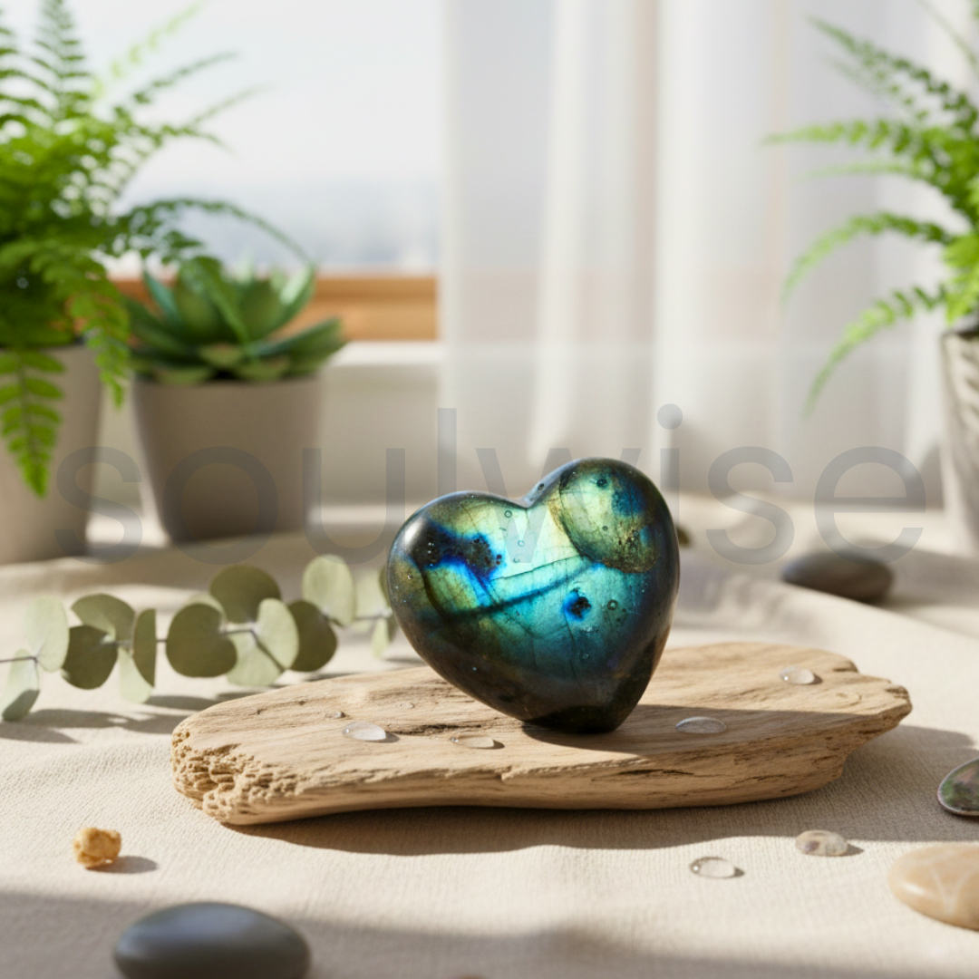 Labradorite Healing Crystal Heart – Natural Gemstone for Positive Energy, Protection, and Spiritual Balance