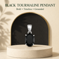 Natural Black Tourmaline Gemstone Pendant – Oval-Cut Protective Crystal Jewellery