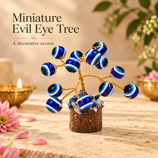 Evil Eye Miniature Tree  | Tabletop Spiritual Showpiece for Office, Living Room, Gift Use.