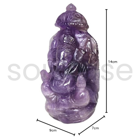 Soulwise Amethyst ametrine Ganesha 14cm Tall, Healing Crystal for Growth, Abundance and Positivity, Diwali Decor, Diwali Gift