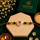 Money Magnet Taurus Rakhi – Green Jade, Citrine, Pyrite & Mother of Pearl Zodiac Rakhi for Prosperity, Stability & Positive Energy