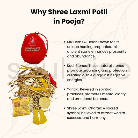 Festive Diwali Combo,Laxmi Potli & Laxmi Ganesh Medium Pocket Temple | Energized Diwali Gift Combo for Wealth, Prosperity & Pooja | Vastu Decorative Pooja Items for Home, Office & Gifting