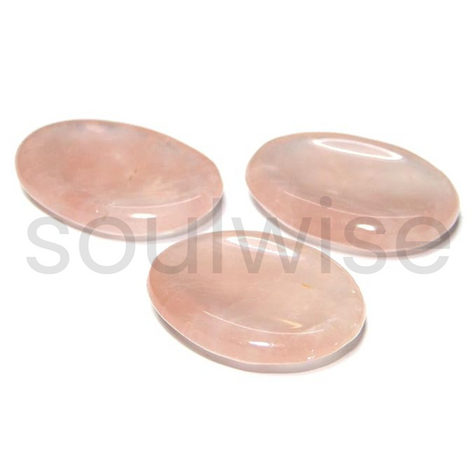 Soulwise Rose Quartz Worry Stone – Natural Thumb Stone for Anxiety Relief, Pocket Crystal for Stress & Self-Love.