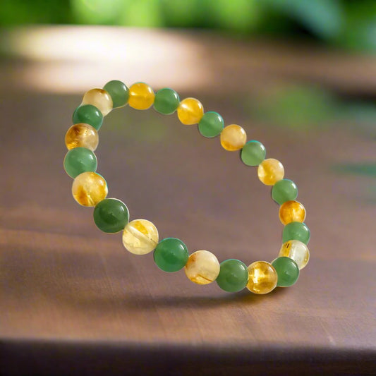 Citrine Green Aventurine bracelet 8mm