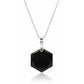 Natural Black Obsidian Hexagon Shape Pendant Healing crystal  - Genuine Protection Stone