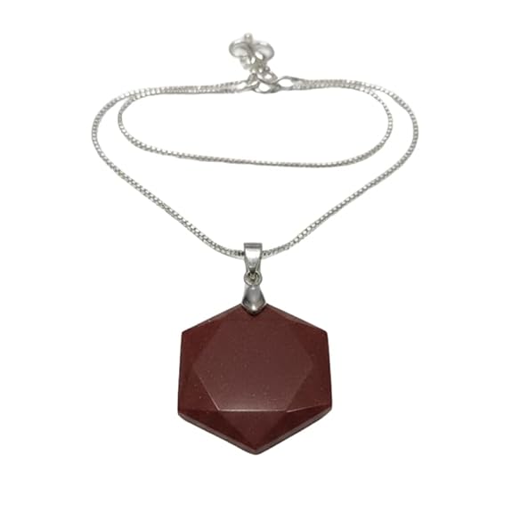 Red Jasper Hexagon Shape Pendant Healing Crystal - Genuine Grounding Stone