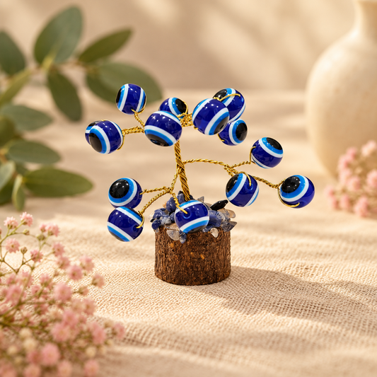 Evil Eye Miniature Tree  | Tabletop Spiritual Showpiece for Office, Living Room, Gift Use.