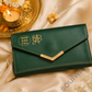 Women’s Clutch with Zibu Prosperity Symbol – Premium Vegan Leather Wallet for Abundance, Success & Elegant Everyday Carry