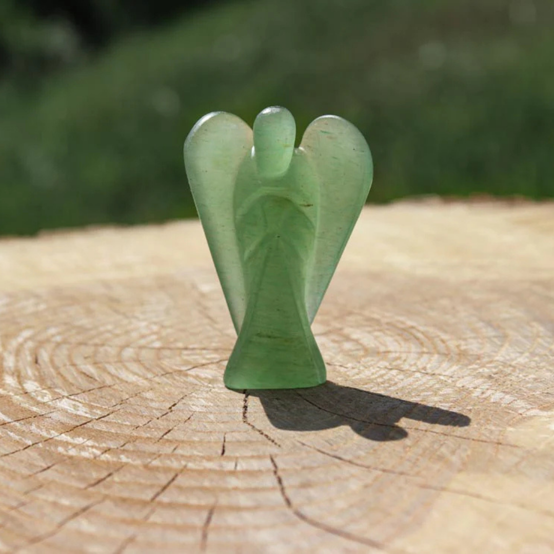 Soulwise Green Aventurine Angel – 1 Inch Hand-Carved Pocket Crystal for Luck, Healing & Protection | Heart Chakra Stone for Positivity & Good Fortune