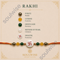 Money Magnet Swastik Rakhi – Green Jade, Citrine, Pyrite & Mother of Pearl Rakhi for Prosperity, Protection & Positive Energy