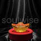 Golden Citrine Glass Ingot for Wealth & Business Success | Feng Shui & Vastu Remedy