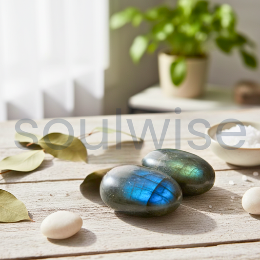 Labradorite Big Tumbles – Set of 2 Natural Healing Crystals, Polished