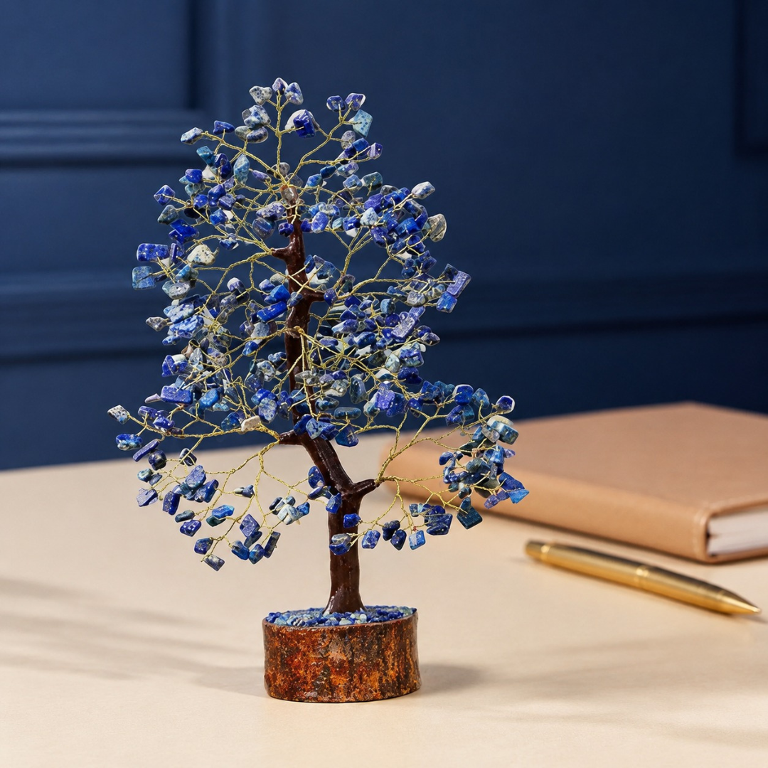 Lapis Lazuli Crystal Tree 8 Inch – Blue Gemstone Tree for Home Décor, Office Desk, Meditation & Spiritual Gifting