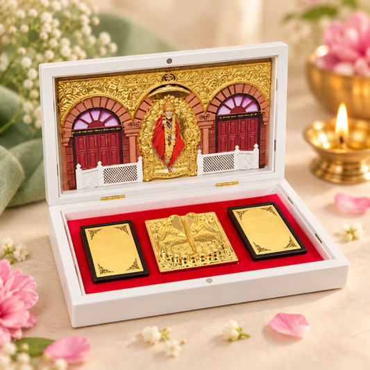 Sai Baba Temple Box – Compact Devotional Mandir for Home Prayer, Travel & Religious Gifting