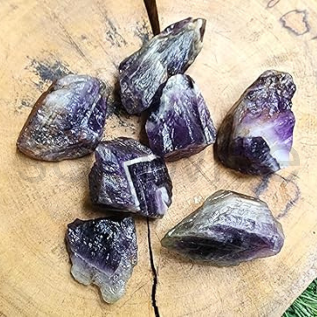 Chevron Amethyst Crystal Healing Stone – Natural Rough Raw Gemstone for Reiki, Chakra Balancing, Energy Cleansing & Meditation – Unpolished Chevron Amethyst (800g)