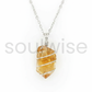 Golden Glow Raw Citrine Silver Pendant – Handcrafted Natural Crystal