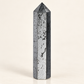 Natural Hematite Crystal Pencil – Polished Metallic Gemstone Point for Grounding, Protection, Mental Clarity, Focus, Confidence, Reiki, Meditation & Root Chakra Balancing