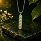 Green Aventurine Pencil Pendant with Spiral Wire Wrap – Natural Crystal Healing Necklace for Luck, Prosperity & Heart Chakra