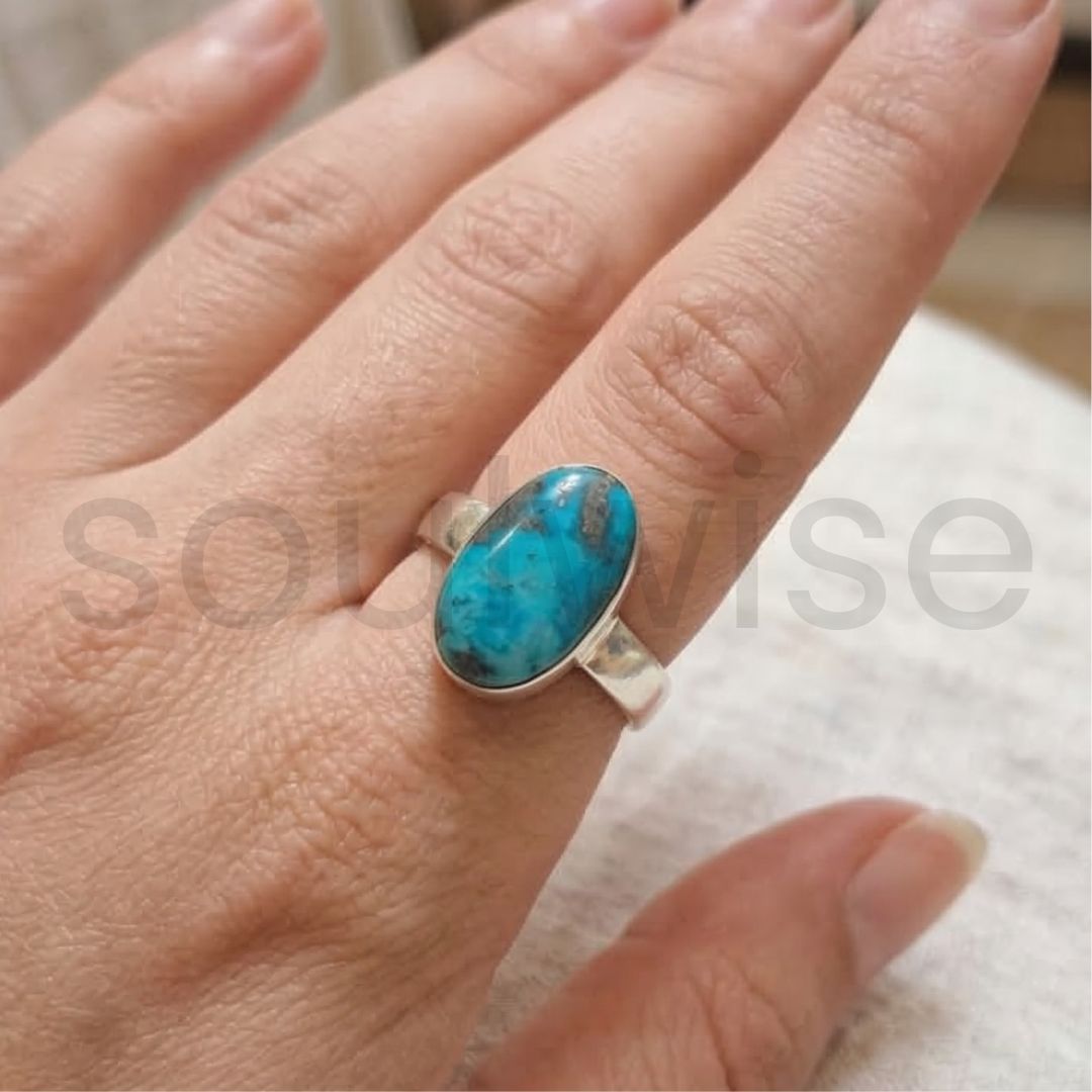 Natural Turquoise Gemstone Ring – Luck , Positivity,Calmness & Balance.
