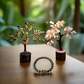 Soulwise Rakhi Gift Hamper for Brother – Pyrite & Rose Quartz Crystal Trees (6"), Pyrite & Vajra Bracelet – for protection and abundance