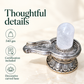 Clear Quartz Shivling 540g with Silver-Plated Base – Crystal Shiva Lingam for Home Mandir, Puja & Gifting
