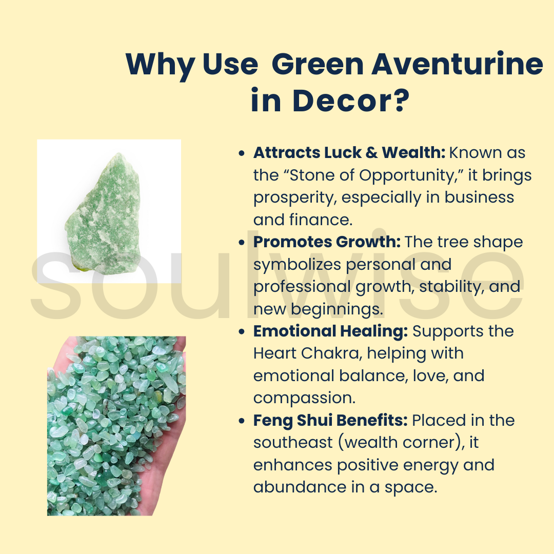 Green Aventurine Healing Crystal Tree – 6" Tall – Energy Feng Shui Gemstone Bonsai Tree for Wealth, Prosperity, and Heart Chakra Healing
