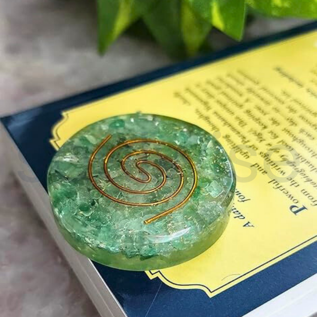 Soulwise Green Aventurine Orgone Energy Paperweight –Desk Decor, Vastu Item & Energy Balancer for Home or Office