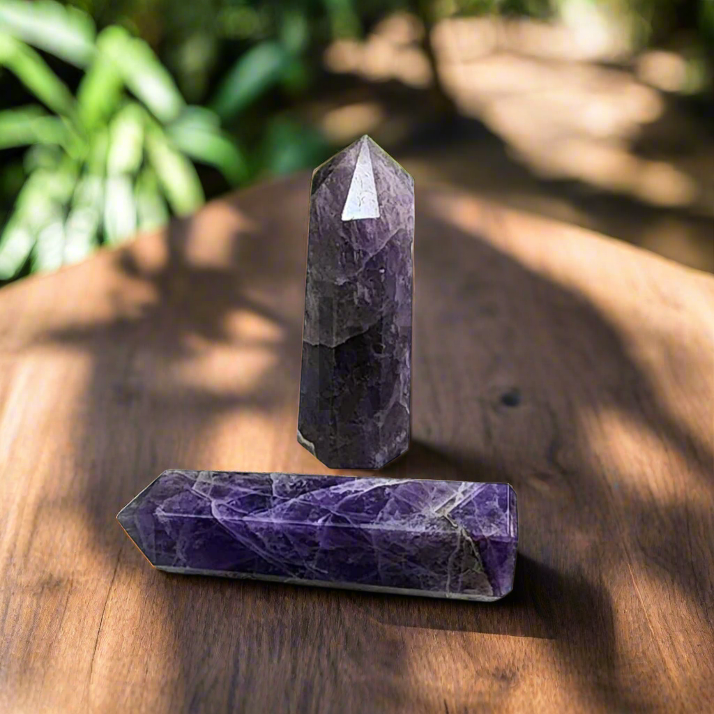 Amethyst Tower – AAA Grade "Natural crystal obelisk for chakra alignment, energy healing & spiritual clarity. Hand-carved from premium-grade amethyst."
