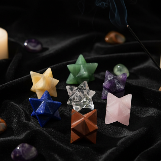 7 Chakra Merkaba Crystal | Sacred Geometry Healing Stone | Natural Gemstone Spiritual Energy, Meditation & Chakra Alignment | Reiki & Home Décor