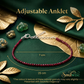 Natural Garnet Anklet – Healing Crystal Anklet for Passion, Confidence, Strength & Positive Energy | Adjustable Gemstone Jewelry for Women