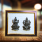 Maa Laxmi & Lord Ganesh Pyrite with Selenite Healing Crystals Frame – Vastu Spiritual Decorative Gift for Home, Office, Wealth & Positivity.