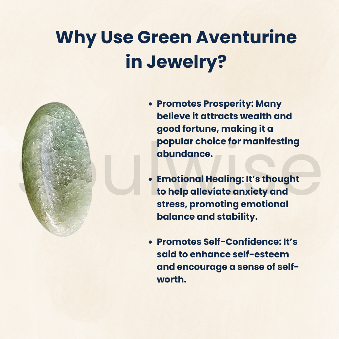 Soulwise Green Aventurine Worry Stone – Thumb Stone, Natural Crystal Healing Pocket Stone