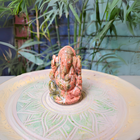 Unakite Ganesha 2" Support Fertility & Emotional Wellbeing