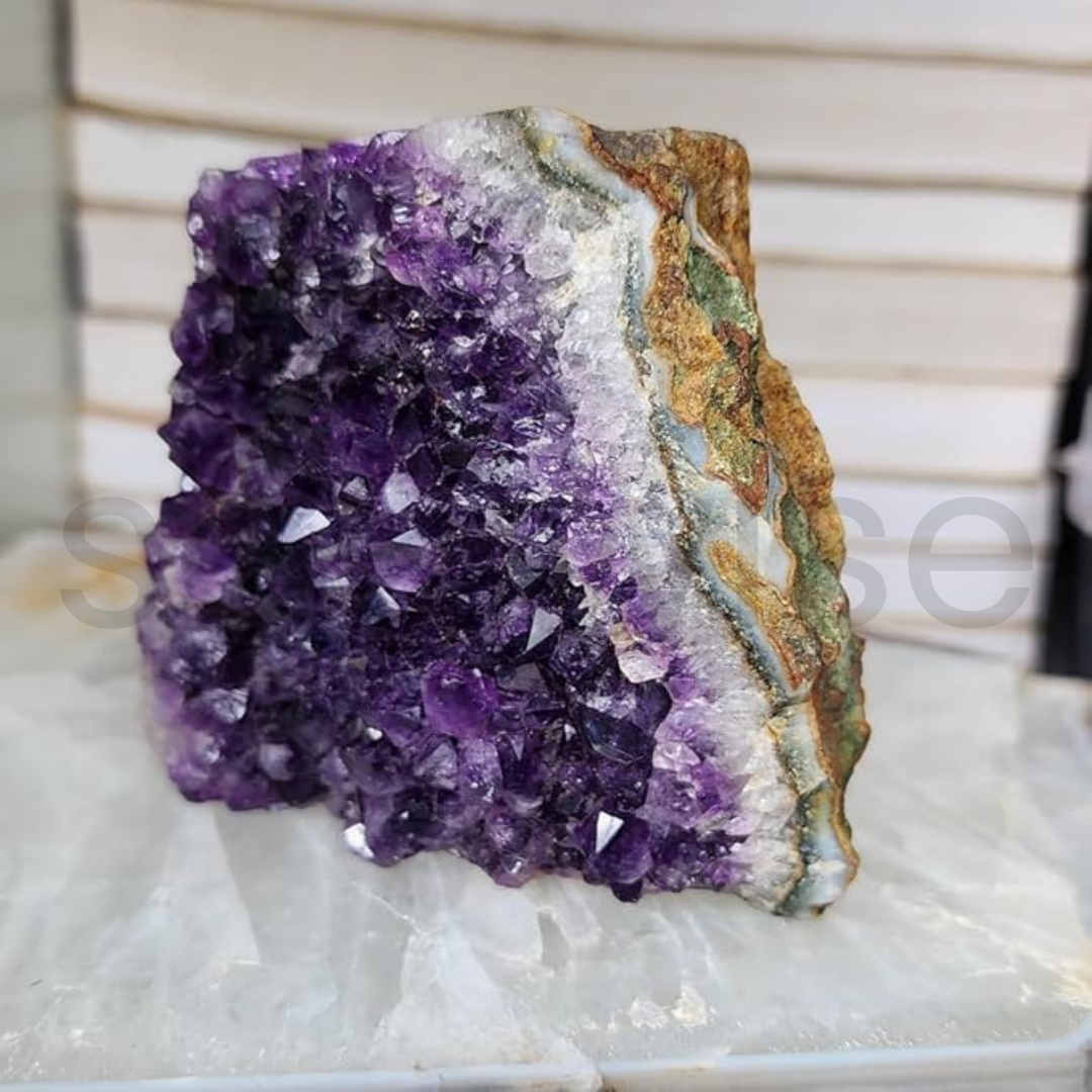 Amethyst Quartz Gemstone Cluster for Home Decor, Table Decor ,Crystal Gift, 7x7 cm.