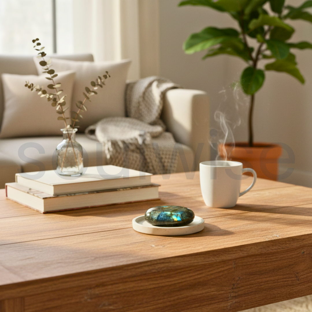 Labradorite Healing Crystal Palm Stone – Natural Gemstone for Protection, Intuition & Positive Energy