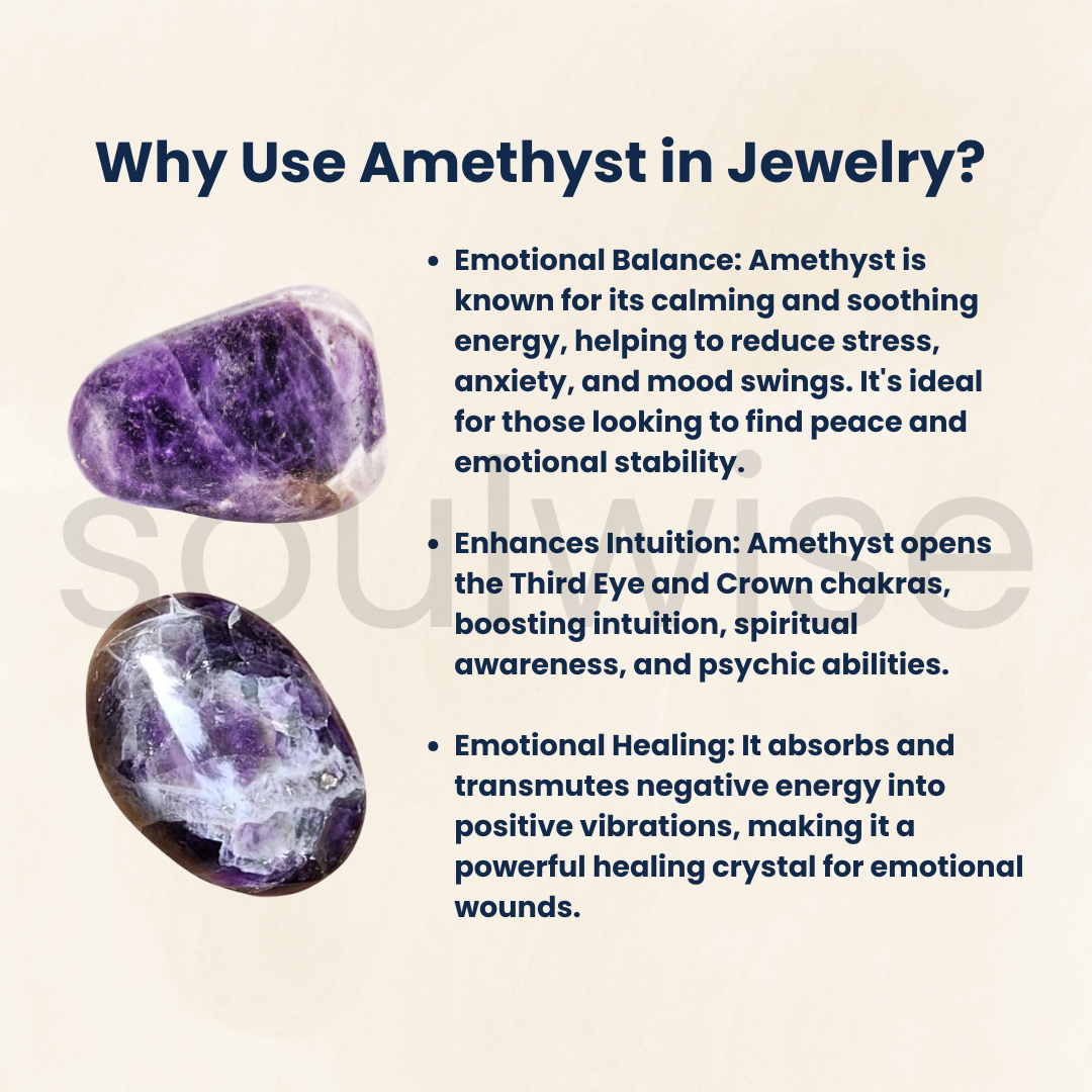 Soulwise Chevron Amethyst Healing Crystal Palm Stone – Natural Tumbled Stone for Meditation, Reiki, Anxiety Relief & Chakra Balancing